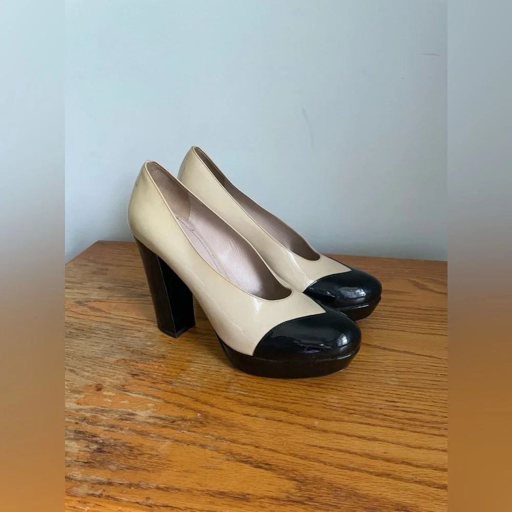 Miu Miu Patent Leather Block Heels Womens Size 39 - Picture 2 of 9
